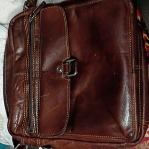 Jack Georges Buffalo Leather Voyager Large Adjustable Crossbody Bag Women Men